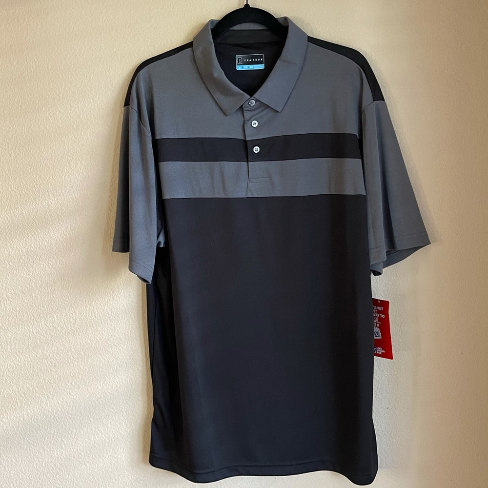 PGA TOUR gray men’s golf shirt